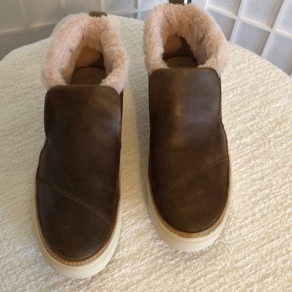 Toms | Shoes | Toms Brown Leather Paxton Midcut Slipon W Pale Pink Faux ...